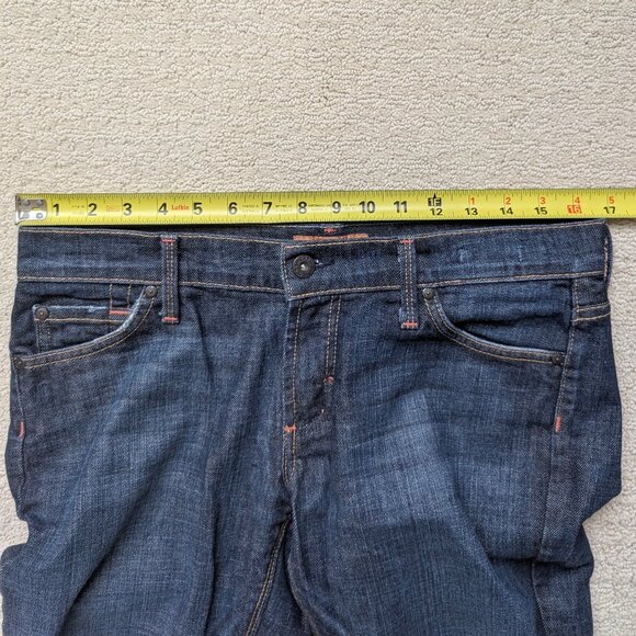 EUC James Jeans Petite Dry Aged Denim Women's 29 x 27.5 Bootcut Blue J pockets - Picture 11 of 14